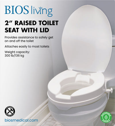 BIOS Living - Raised Toilet Seat with Lid