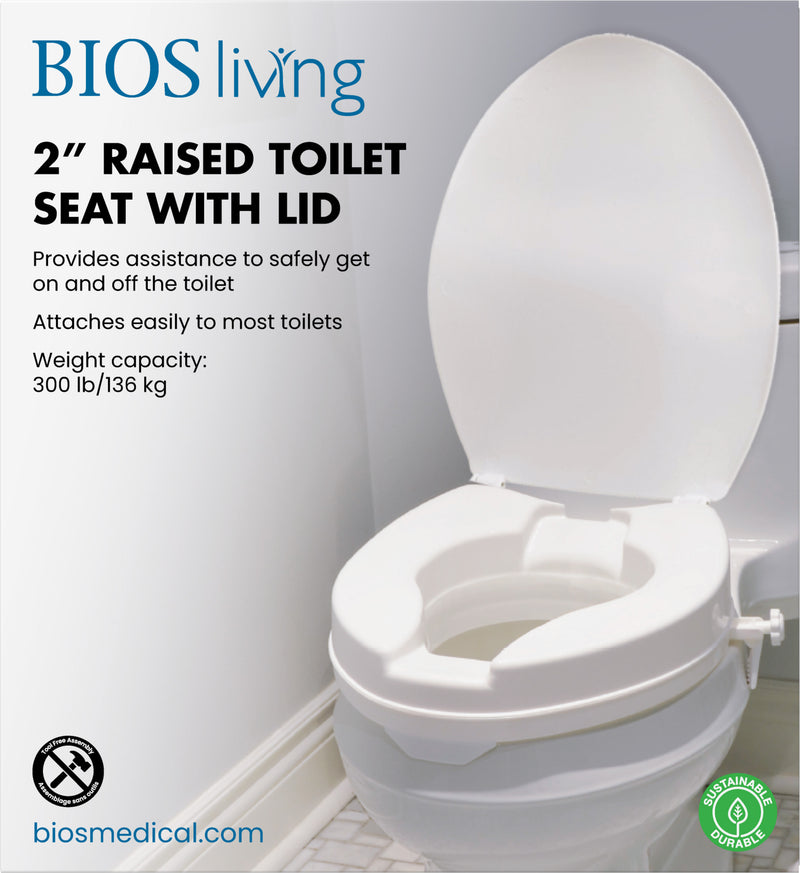 BIOS Living - Raised Toilet Seat with Lid