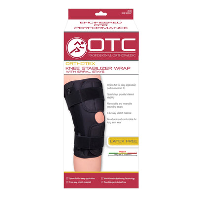 OTC "Orthotex" Knee Stabilizer Wrap/Stays Black