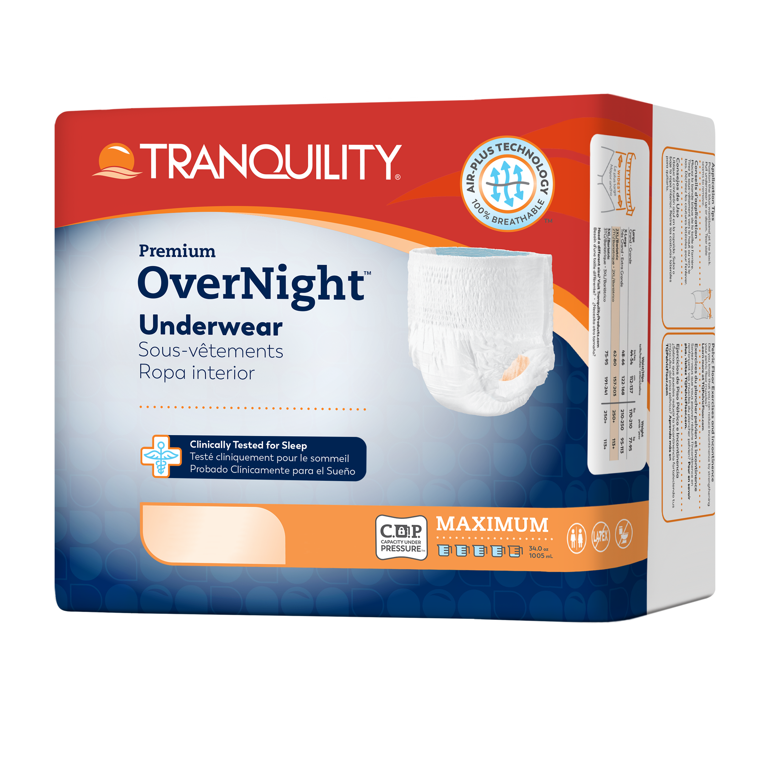 Unisex Adult Absorbent Underwear Tranquility Premium OverNight Pull On with Tear Away Seams