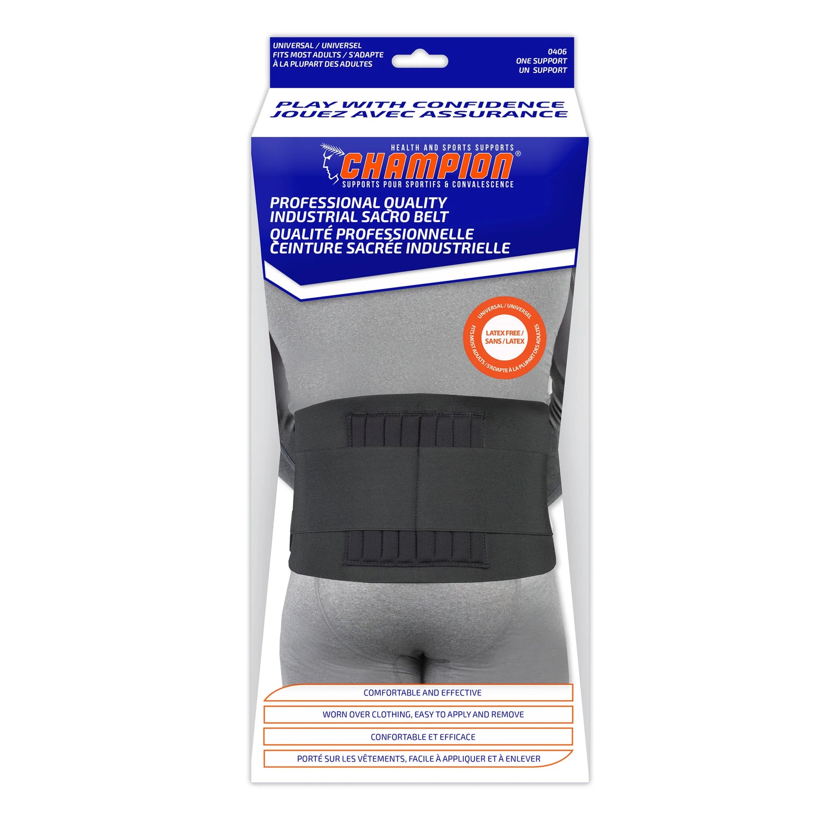 Champion Lt.Weight Industrial Sacro Belt Black Universal