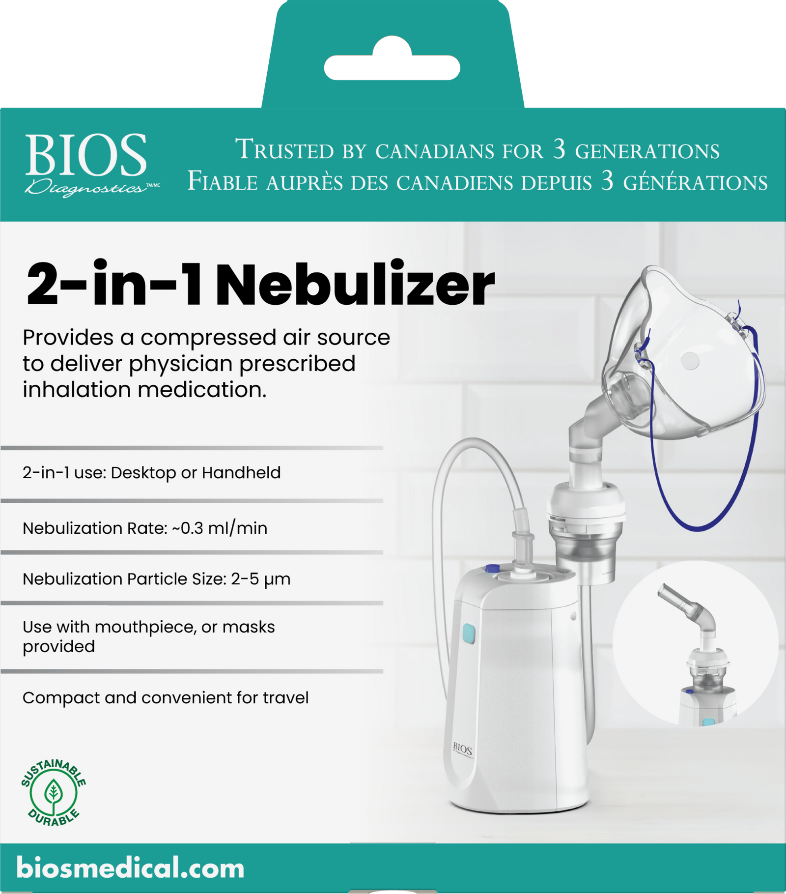 BIOS Diagnostics - 2-in-1 Nebulizer (100NB)