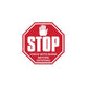 Stop Sign Label, Infection Control, Red
