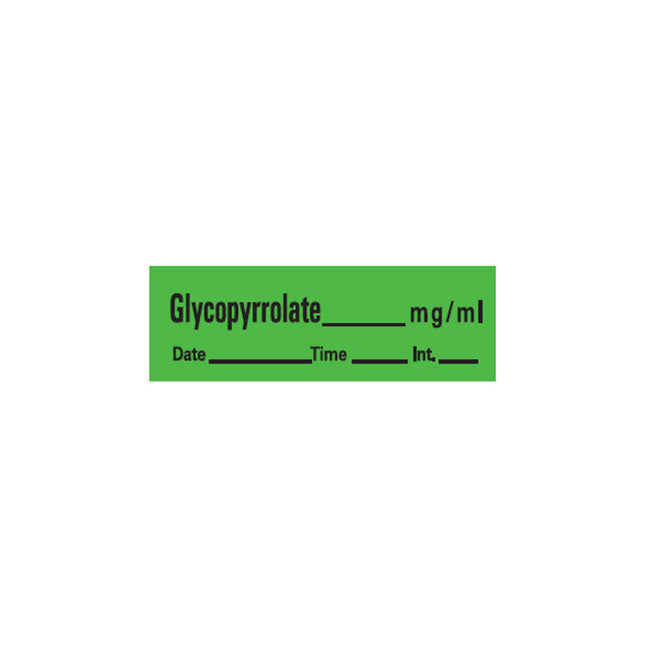 Anesthesia Label, 1" Core, W1/2" X L1-1/2"