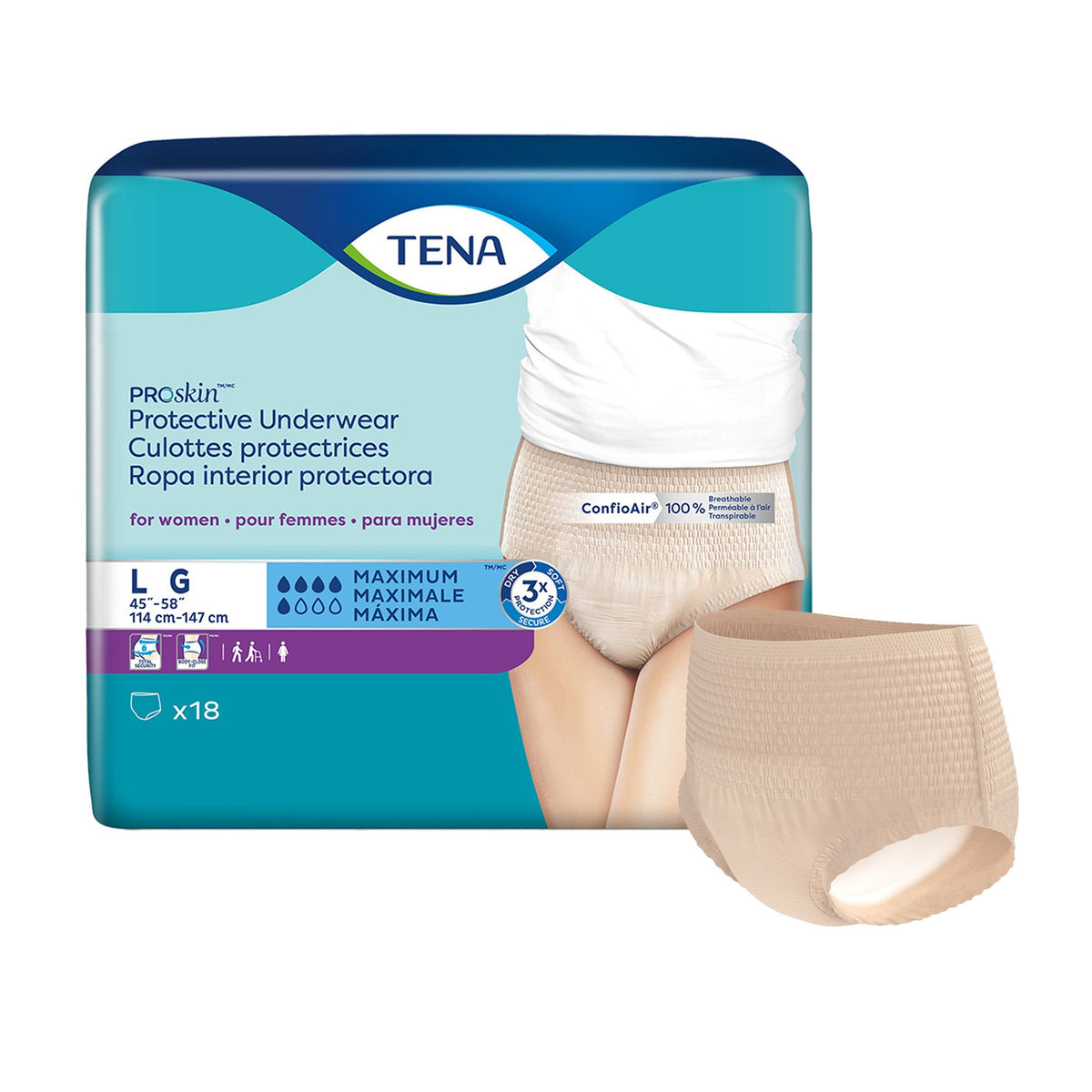 TENA ProSkin Underwear for Women with Maximum Absorbency