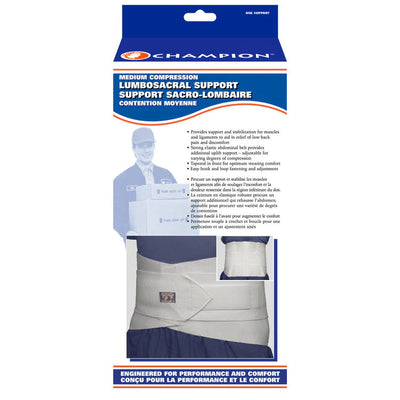 Champion Elastic Lumbosacral Brace White