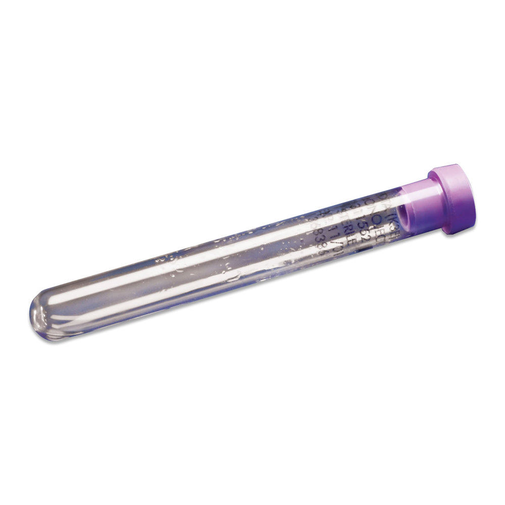Monoject Blood Collection Tube, Silicone Coated Lavender Stopper, 10mL