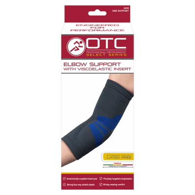 OTC Elastic Elbow Support (Gel Insert Pad) Charcoal