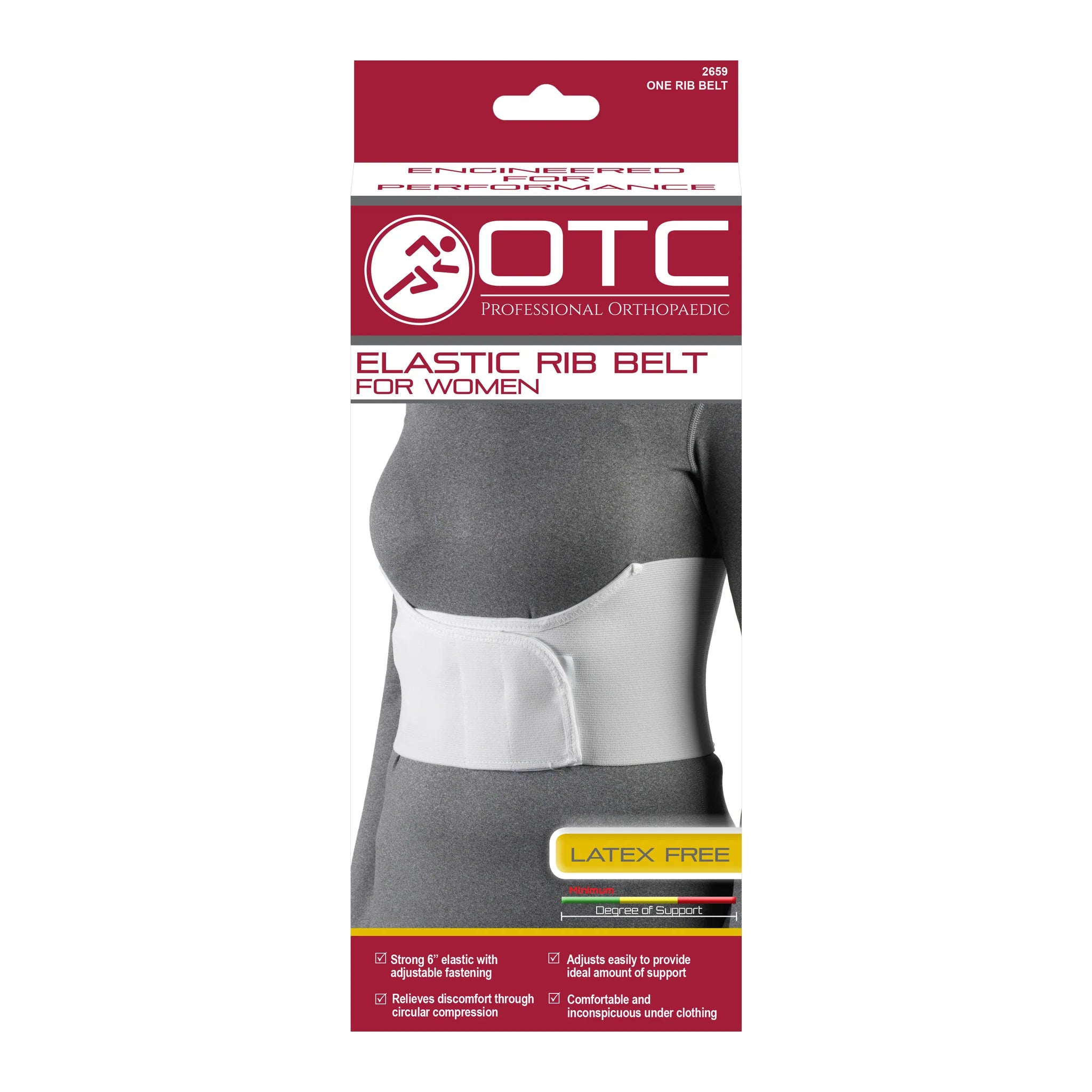 OTC Ladies' 6" Elastic Rib Belt White