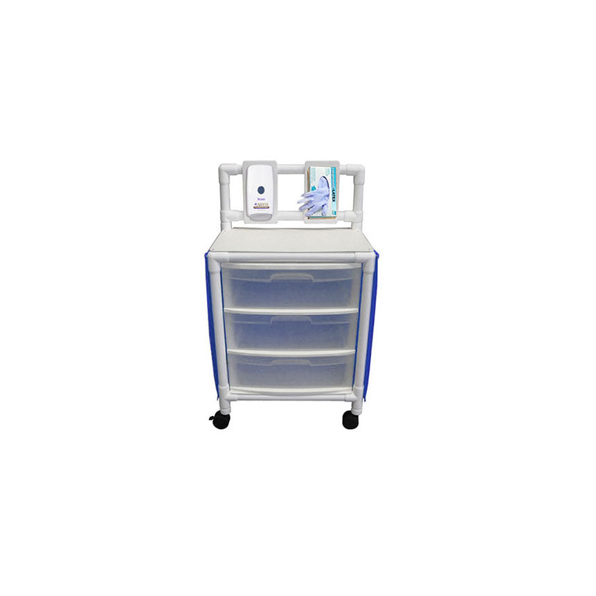 Chariot d'isolation, L 66 cm x H 117 cm x P 40 cm, bleu