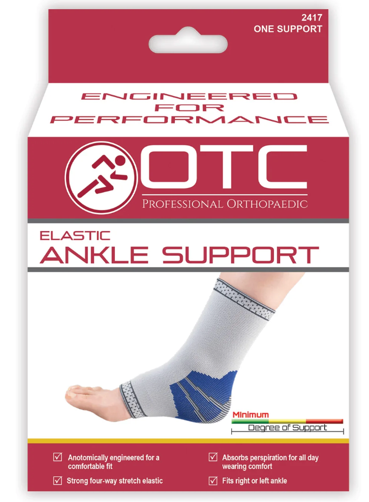 OTC Elastic Slip-On Ankle Support Grey