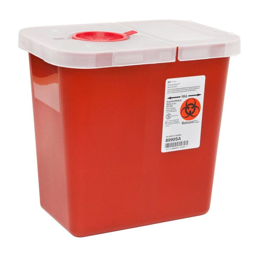 Monoject Multi-Purpose Sharps Container with Hinged Lid