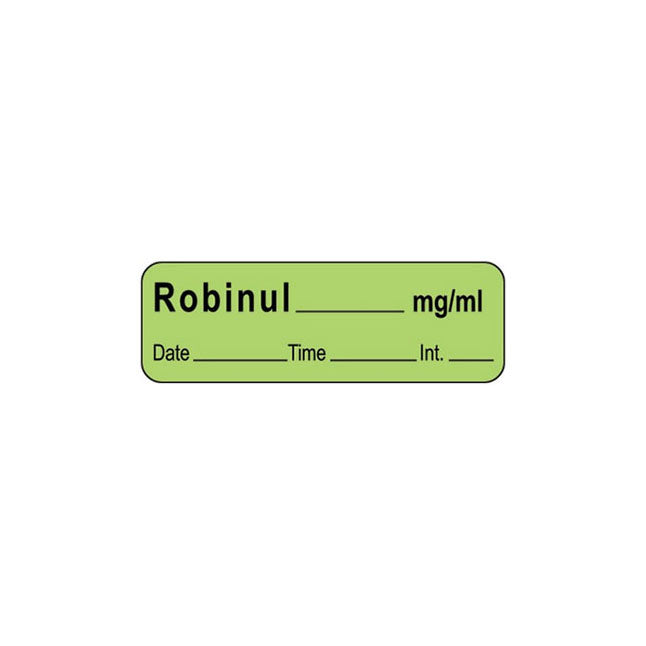 Anesthesia Label, 1" Core, W1/2" X L1-1/2"
