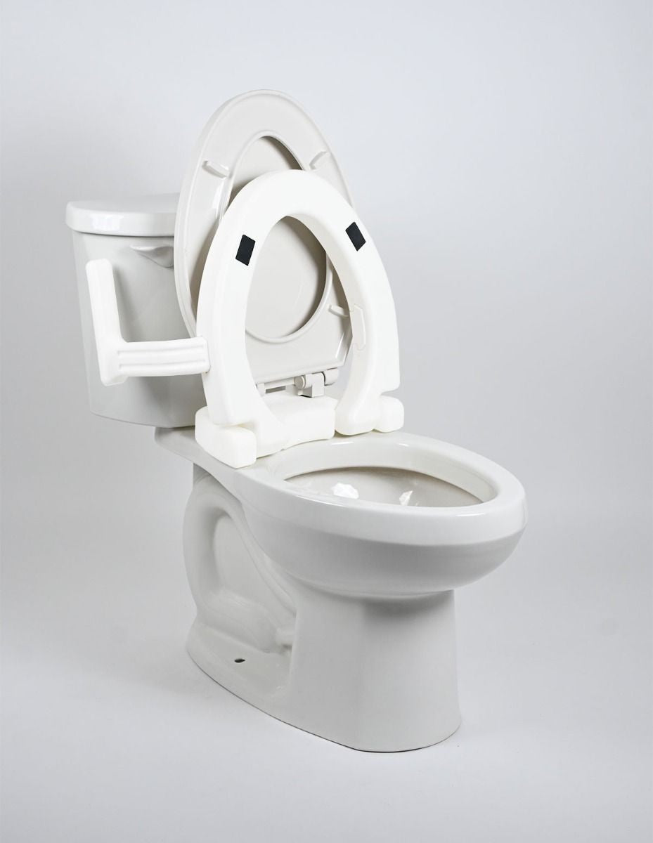 Hinged Raised Toilet Seat with Handles
