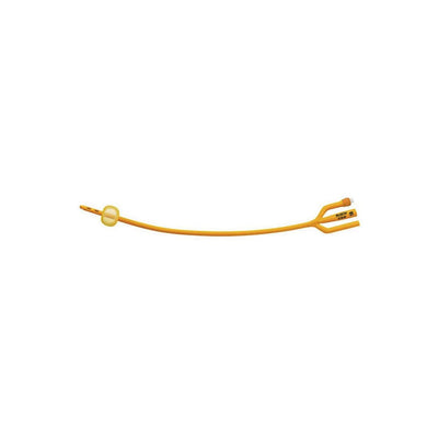 Rusch Indwelling Catheter, Foley, Silicone Coated, 5cc Balloon, 3-Way, Gold