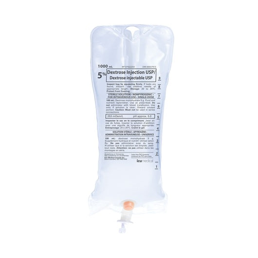 DEXTROSE 5% INJ USP. 12EA/CA