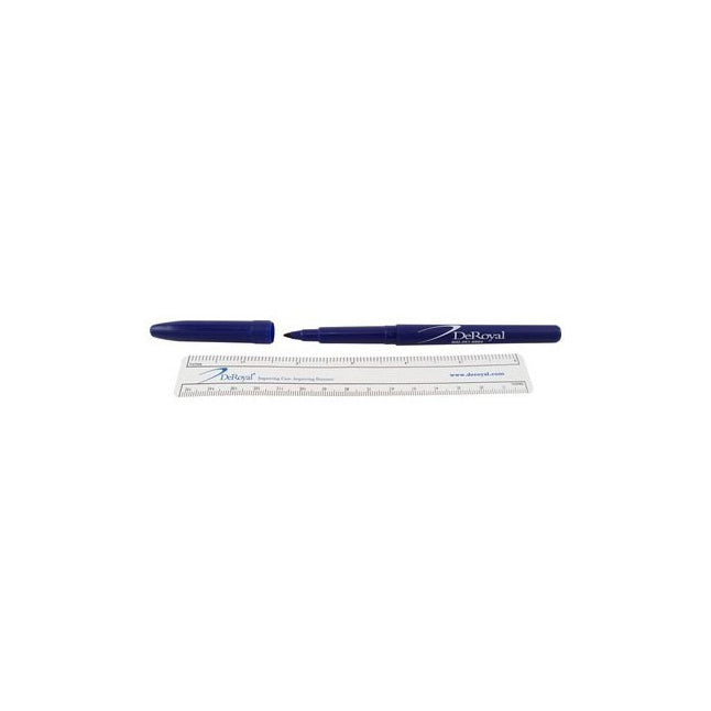 Marqueur de peau, pointe standard, avec règle, corps bleu