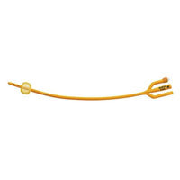 Rusch® Indwelling Catheter, Foley, Silicone Coated, 5cc Balloon, 3-Way, Gold