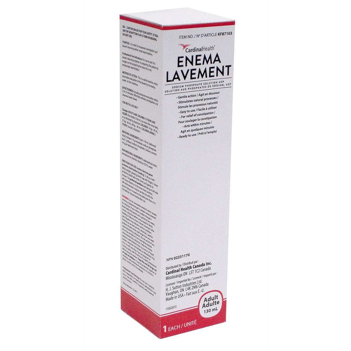 Solution pour lavement, phosphate de sodium, 130 mL