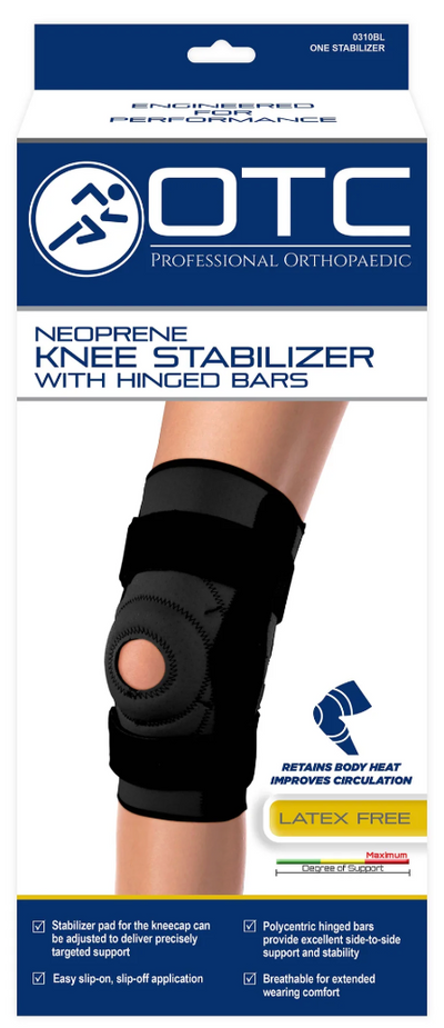 OTC Neoprene Hinged Knee Brace Black/Stabilizer Pad