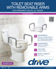 Drive Premium Raised Toilet Seat With Removable Arms (Regular), 3.5"