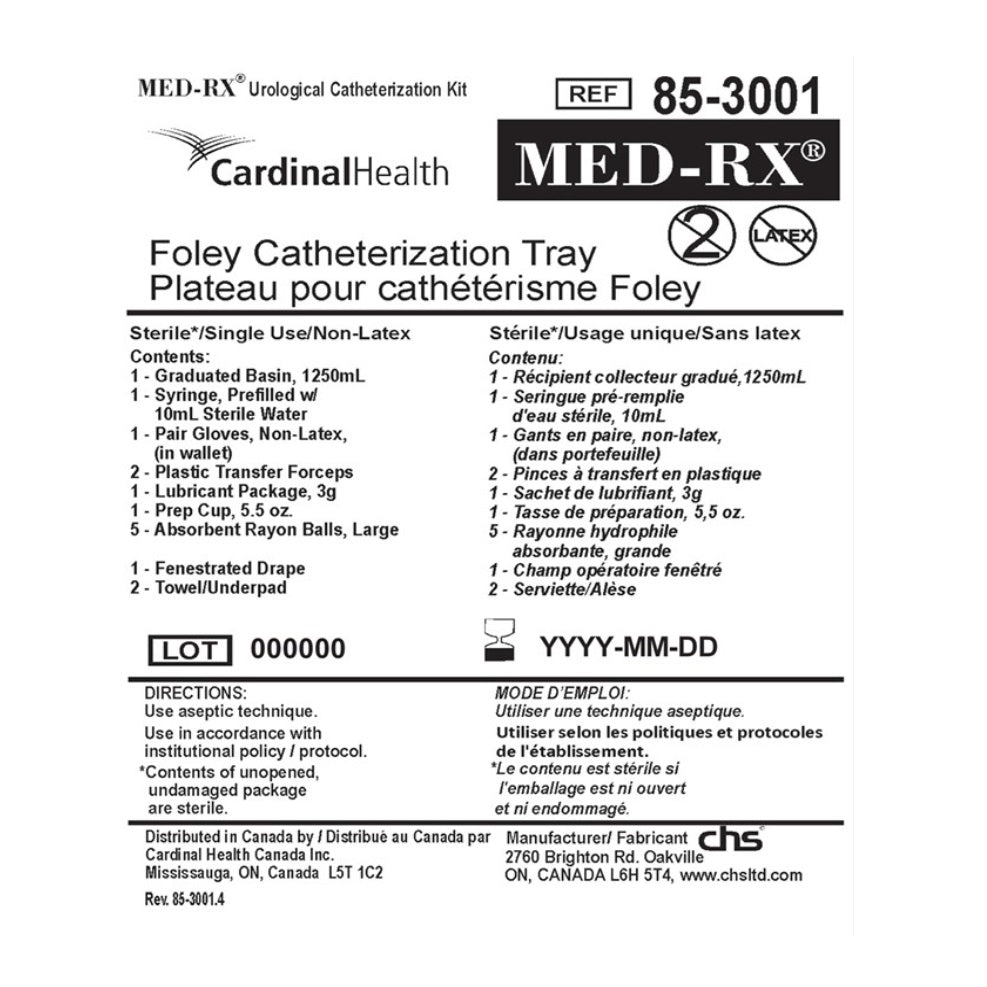 Plateau de cathétérisme de Foley Med-Rx® - 85-3001