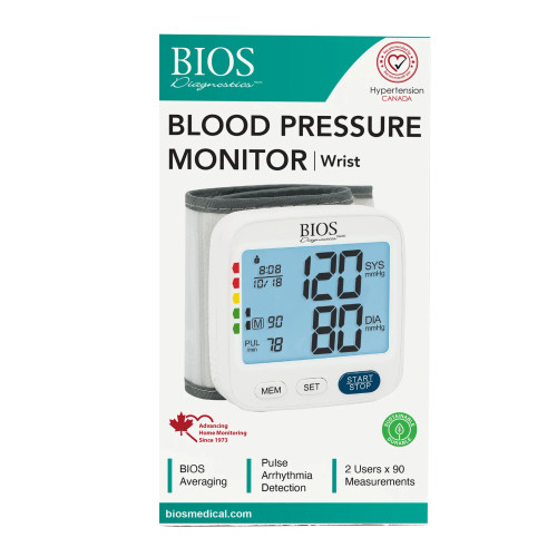 BIOS Diagnostics Wrist Blood Pressure Monitor