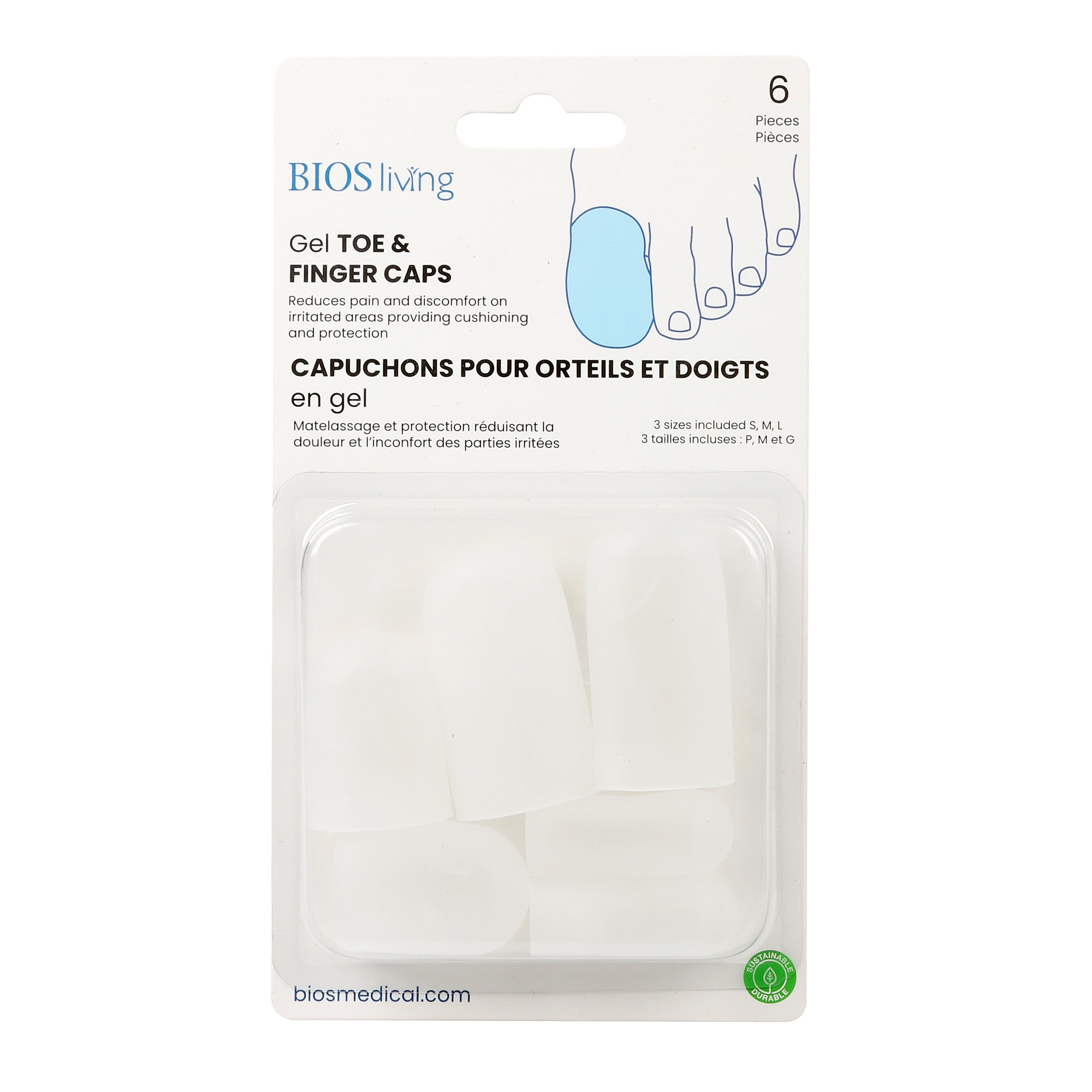 BIOS Living - Gel Toe/Finger Caps (FT107)