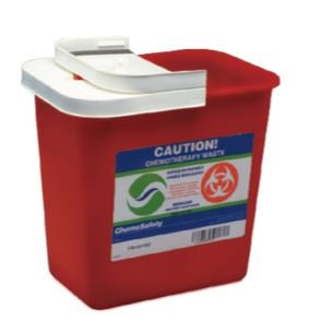 Monoject Trace Chemotherapy Sharps Containers with Hinged Lid