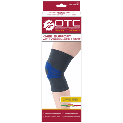 OTC Elastic Knee Support (Gel Insert Pad) Charcoal