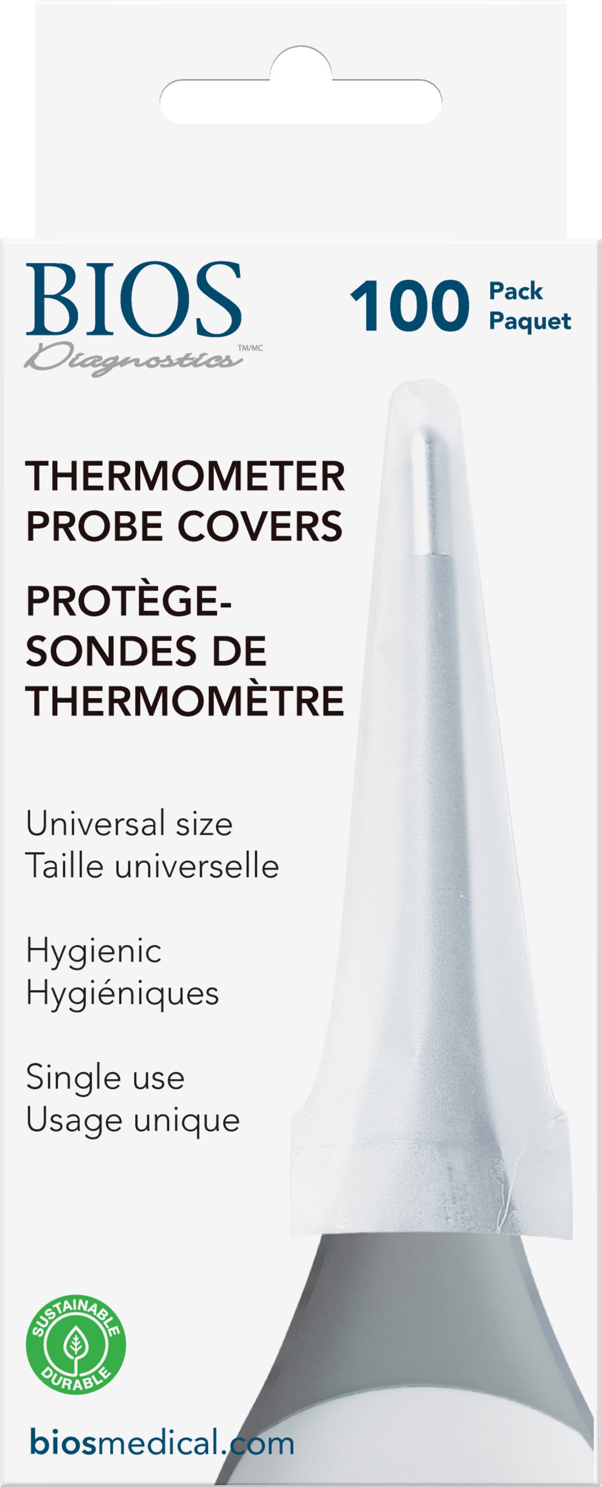 BIOS Diagnostics - Thermometer Probe Covers - 100 Pack (685DI)