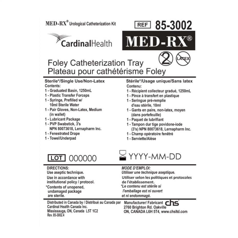 Med-Rx Foley Catheterization Tray- 85-3002