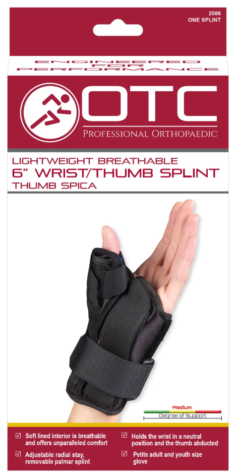 OTC 6" Wrist/Thumb Spica Black