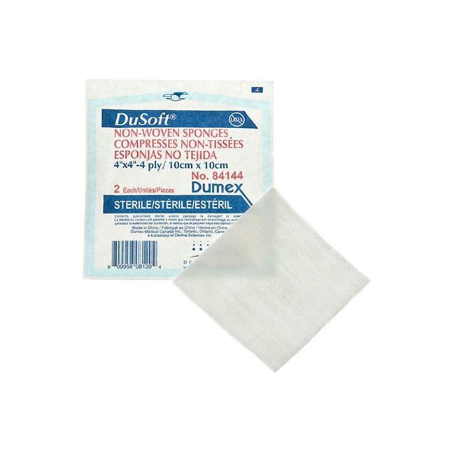 Dusoft Gauze Sponge, Non-Woven, 4-Ply, Sterile