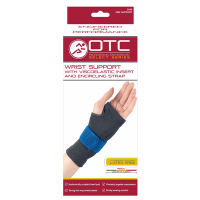 OTC Elastic Wrist Support/Gel/Strap Charcoal