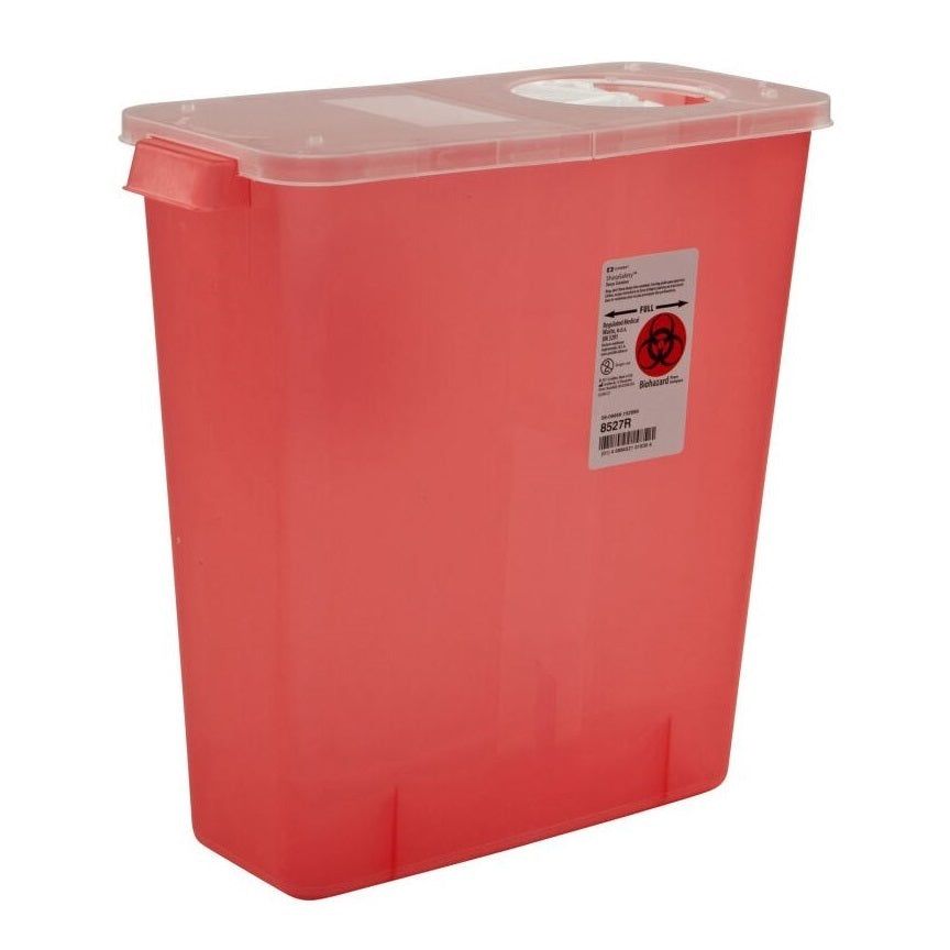 Monoject™ Multi-Purpose Sharps Container with Rotor Opening and Hinged Lid