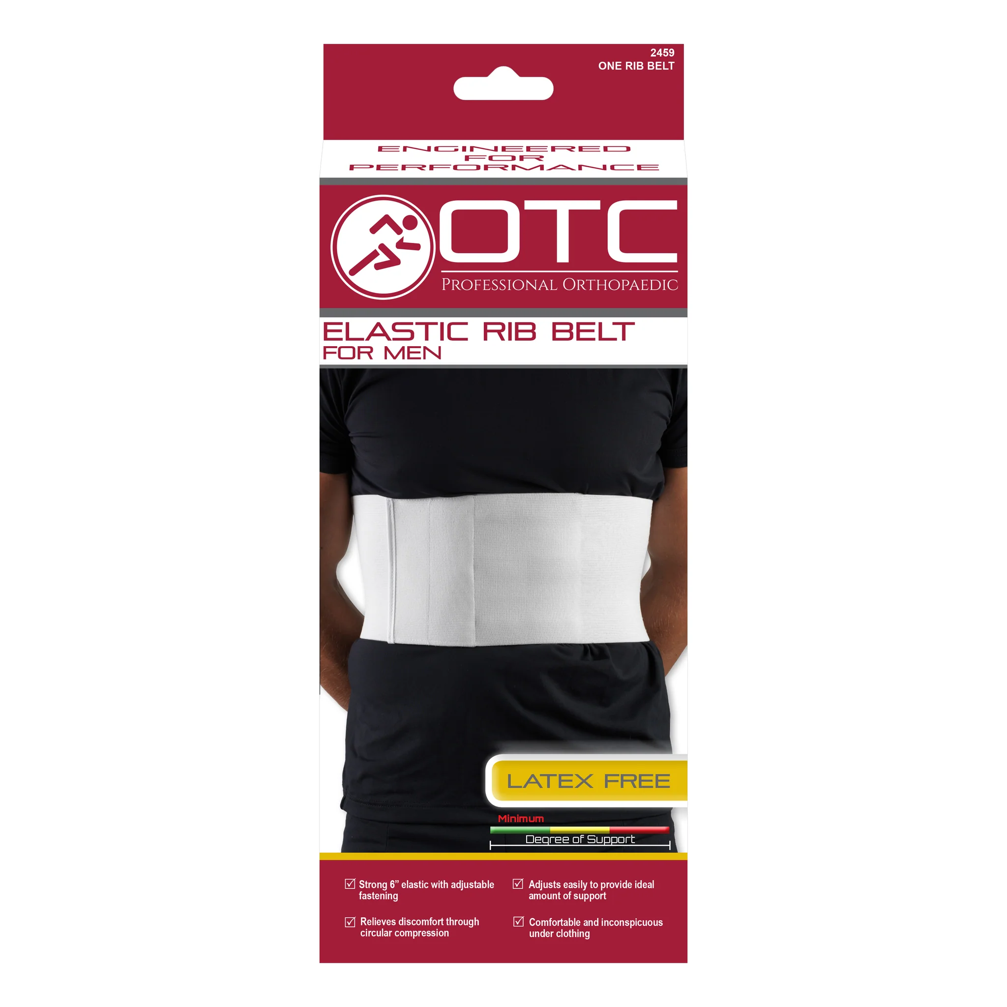 OTC Men's 6" Elastic Rib Belt White