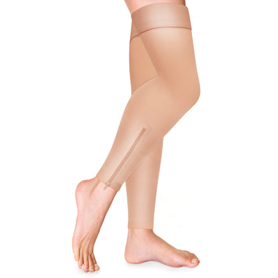 Thigh Stockings 15-20 Zipper Closure Open FooT
