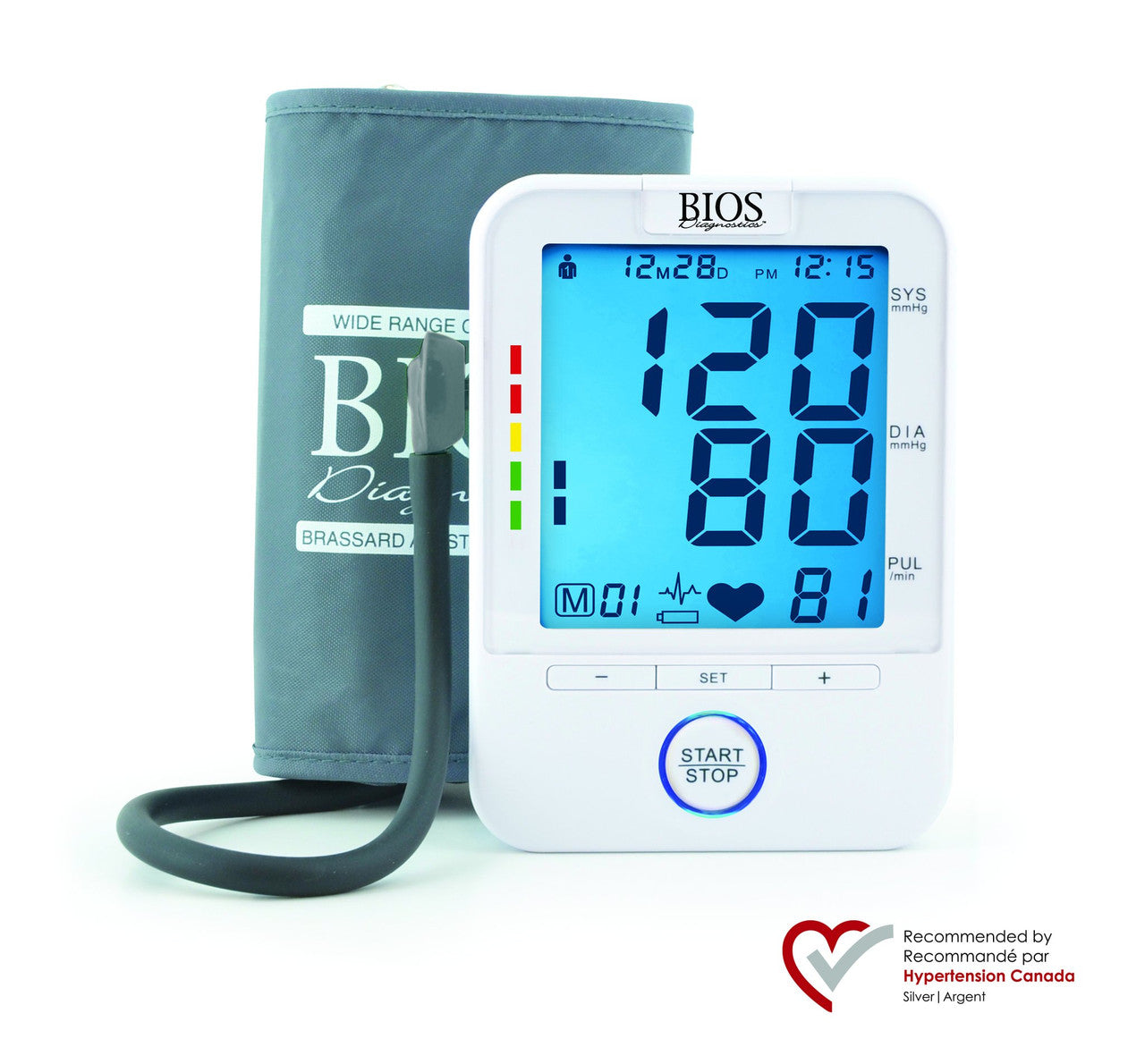 BIOS® Diagnostic Precision Series 6.0 Easy Read Upper Arm Blood Pressure Monitor with Wide Range Cuff