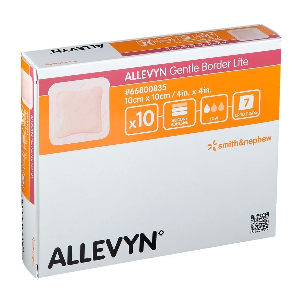 Pansement en mousse hydrocellulaire ALLEVYN™ Gentle Border Lite, adhésif en gel de silicone
