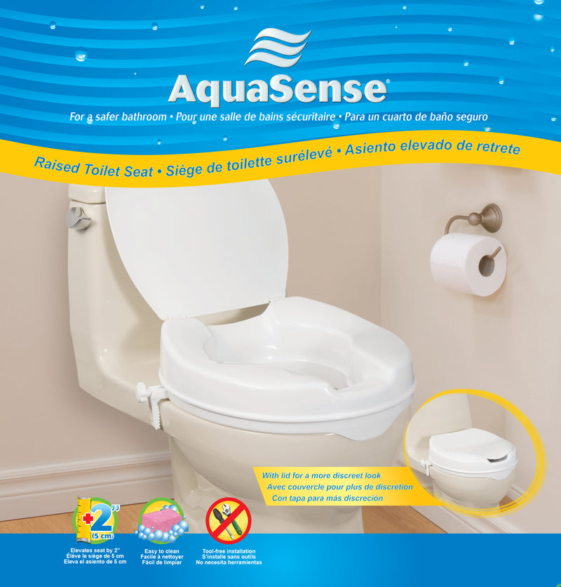 Aquasense Raised Toilet Seat With Lid