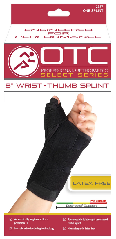 8" WRIST/THUMB Splint Black