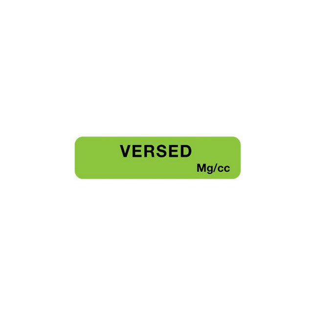 Anesthesia Label, Versed mg/cc, W1-1/4" x H5/16"