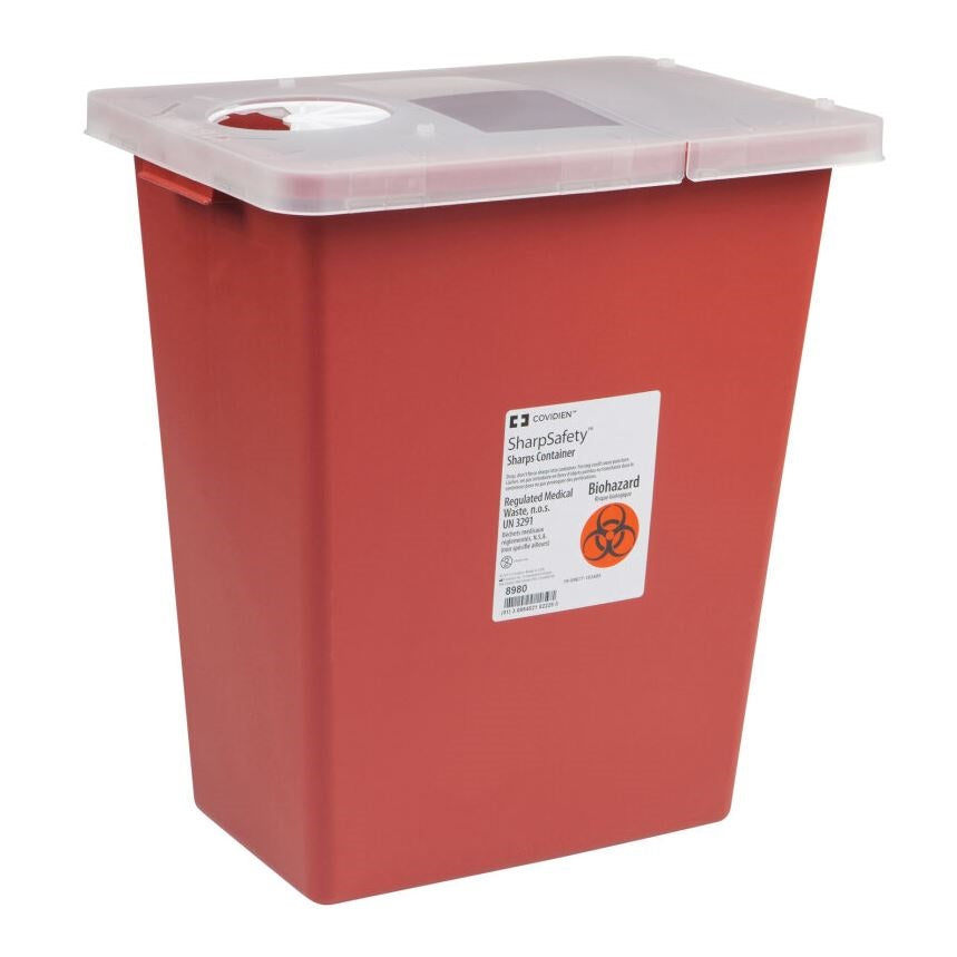 Conteneur à objets tranchants grand volume Monoject™, couvercle à charnière