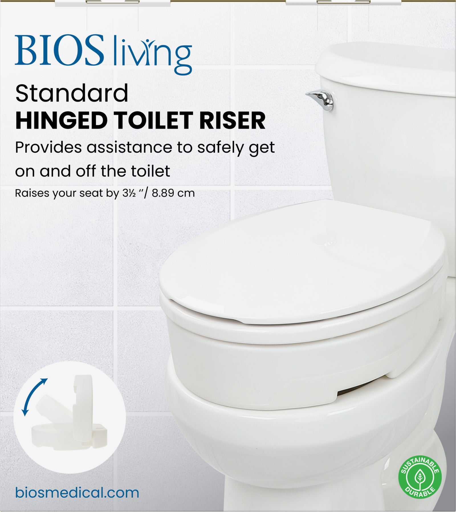 BIOS Living - Standard Hinged Toilet Riser (LF775)