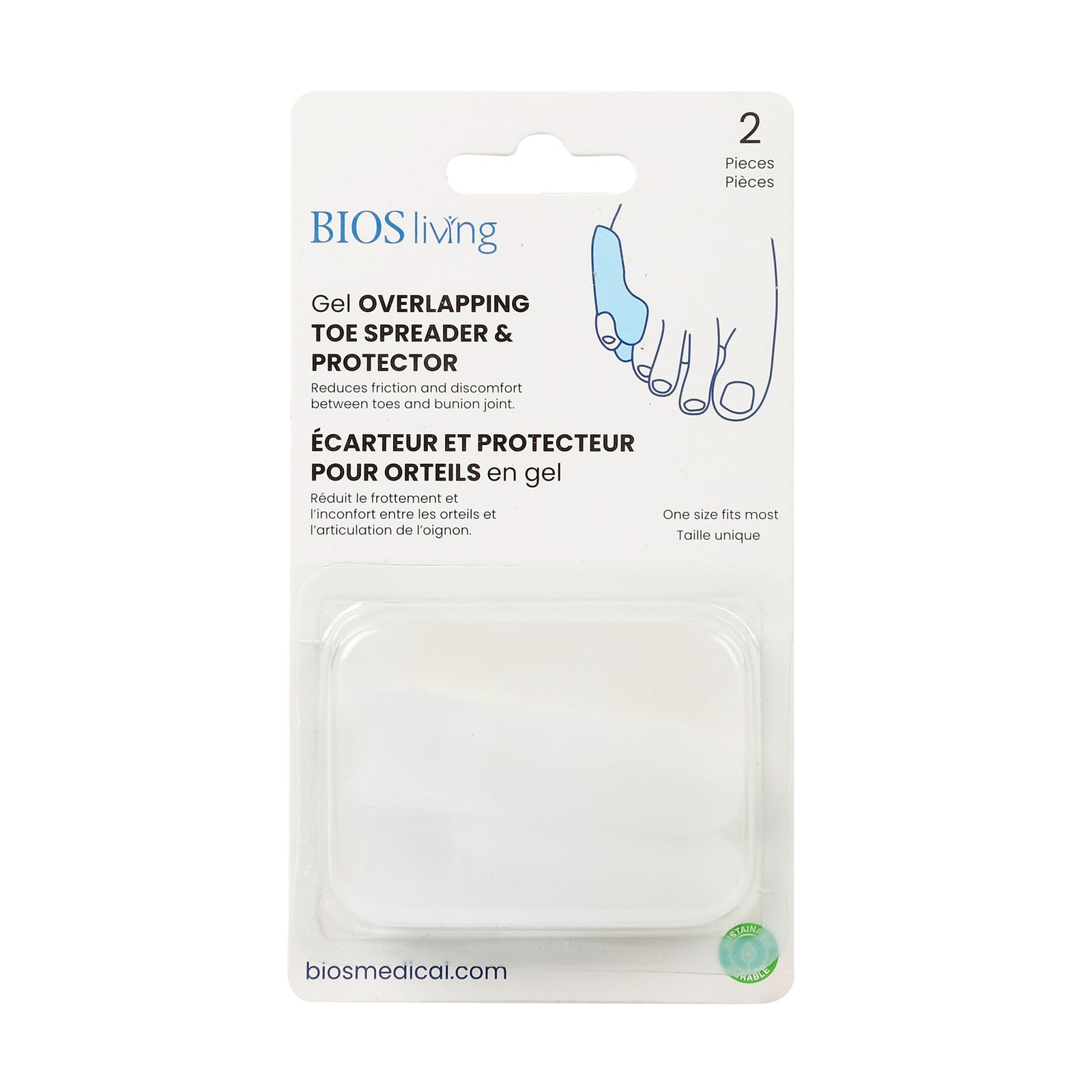 BIOS Living - Gel Overlapping Toe Spreader & Protector (FT102)