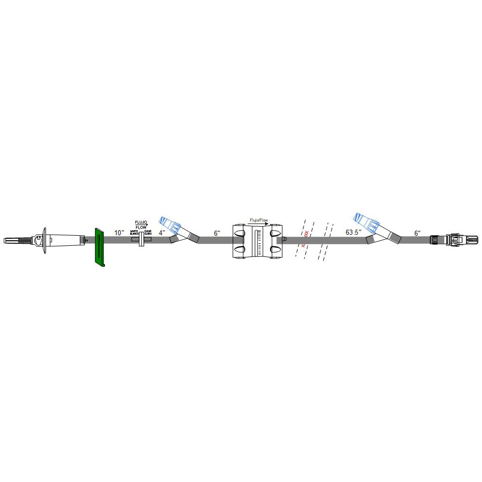 Set 96IN 20DR 12.2ML 2 Clave Luer LTX/DEHP Free 50EA/CA