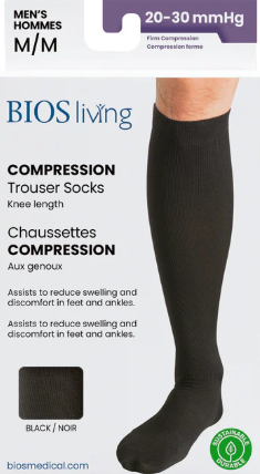 Bios Living - Men Trouser Knee High Black 20-30mmHg