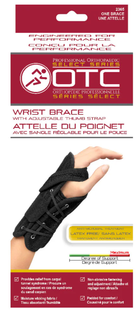 OTC Wrist Brace/Adjustable Thumb Strap Black