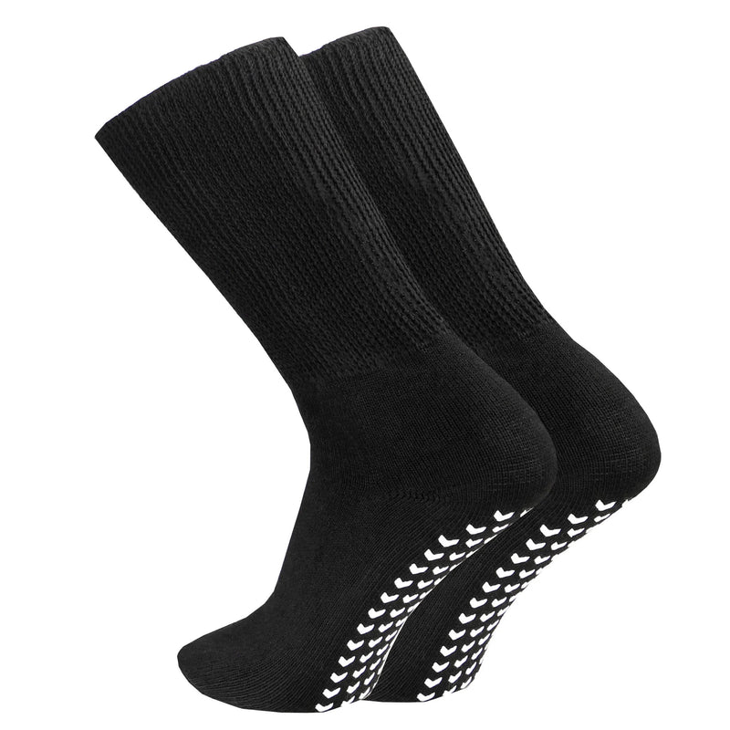 TraCTion-Grip Socks X-Wide Stretch Black One Size
